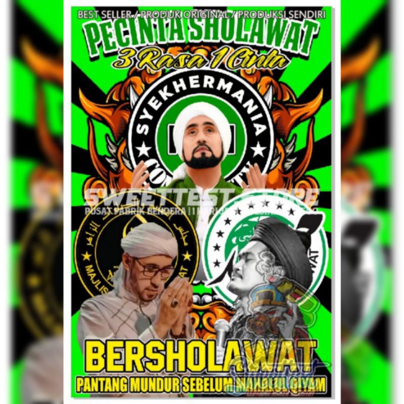 Jual 1 HARI DIKIRIM + BENDERA SHOLAWAT, BENDERA SYEKHERMANIA, BENDERA ...