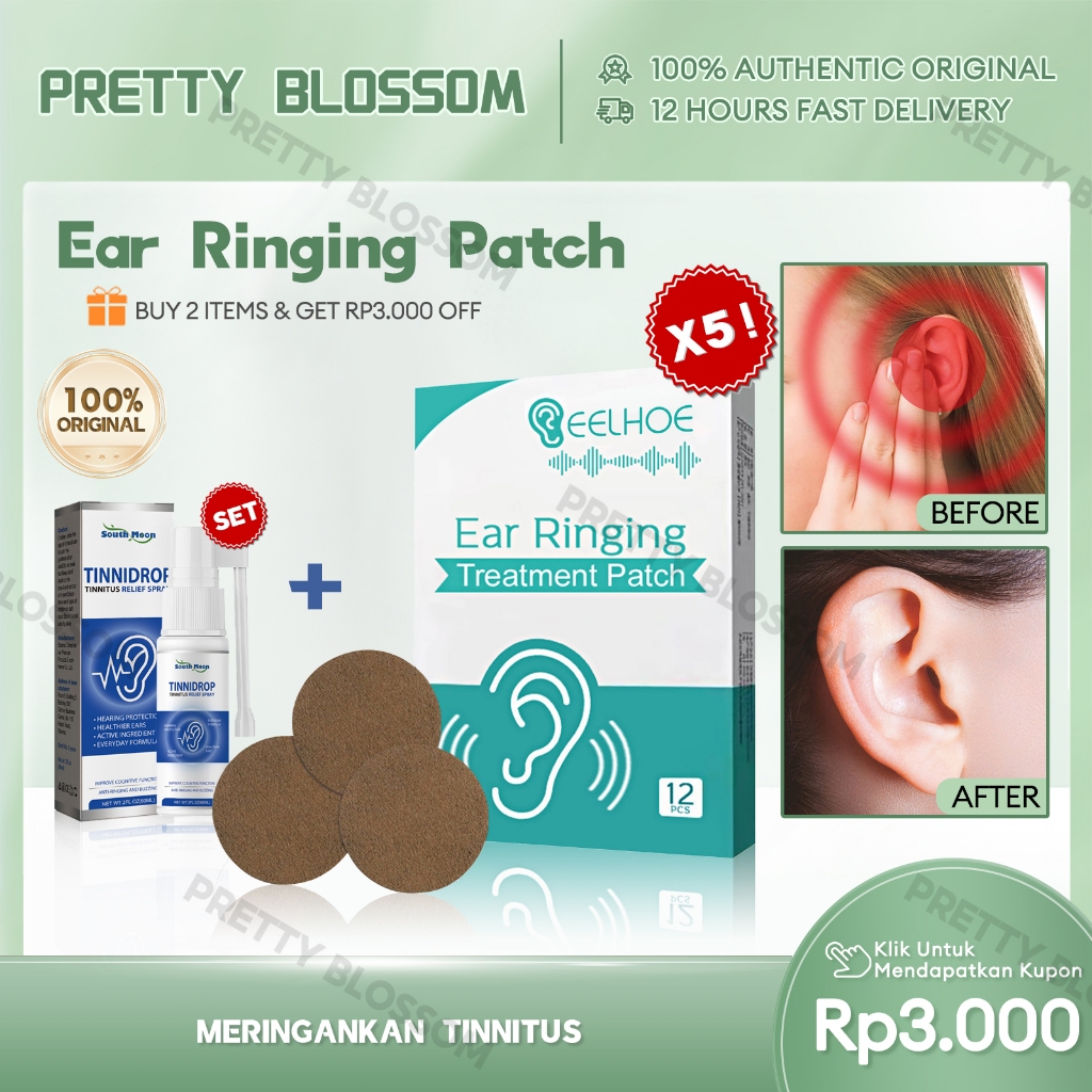 Jual EELHOE Ear Ringing Patch 12pcs Tinnitus Relief Patch Obat Telinga ...