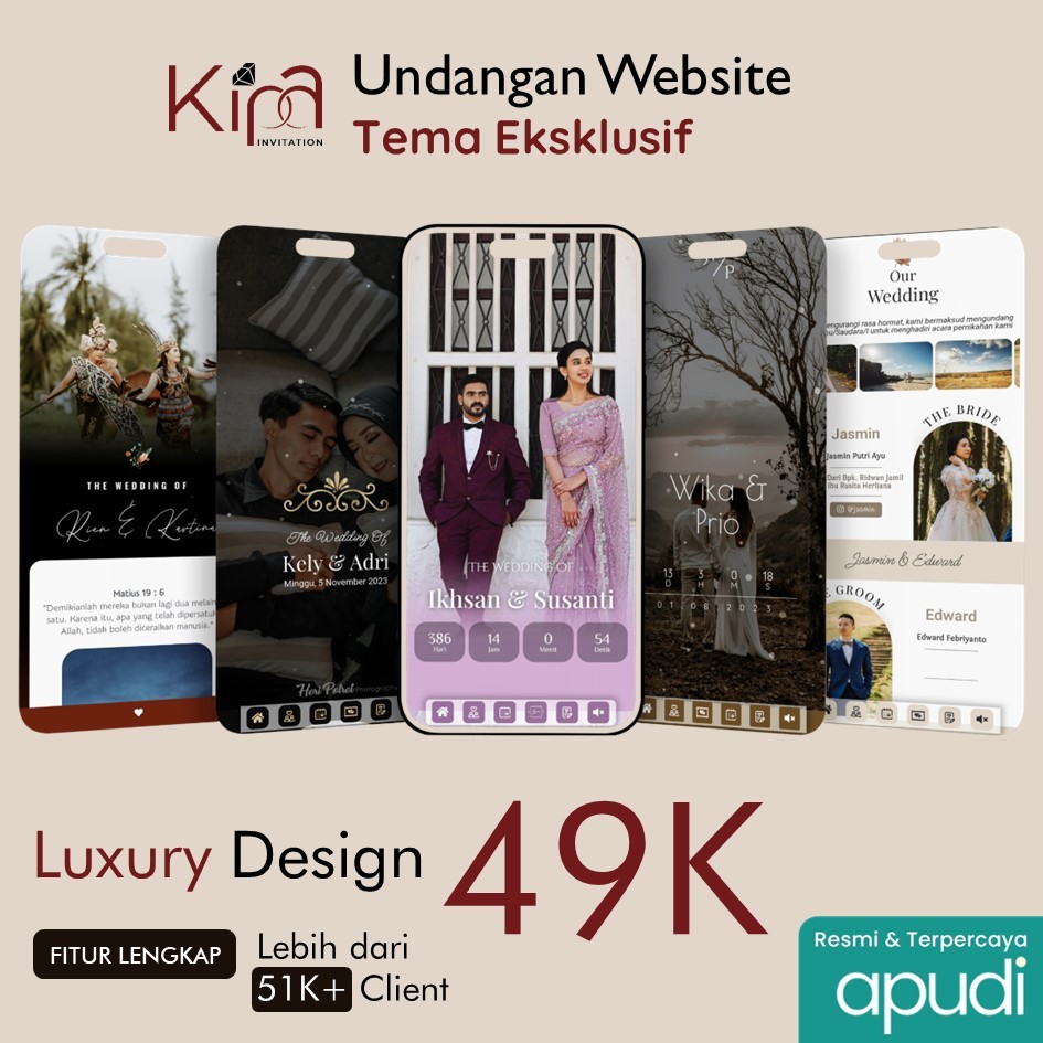 TEMA EKSKLUSIF - Undangan Website Pernikahan Foto & Tanpa Foto | Luxury Digital Web Invitation