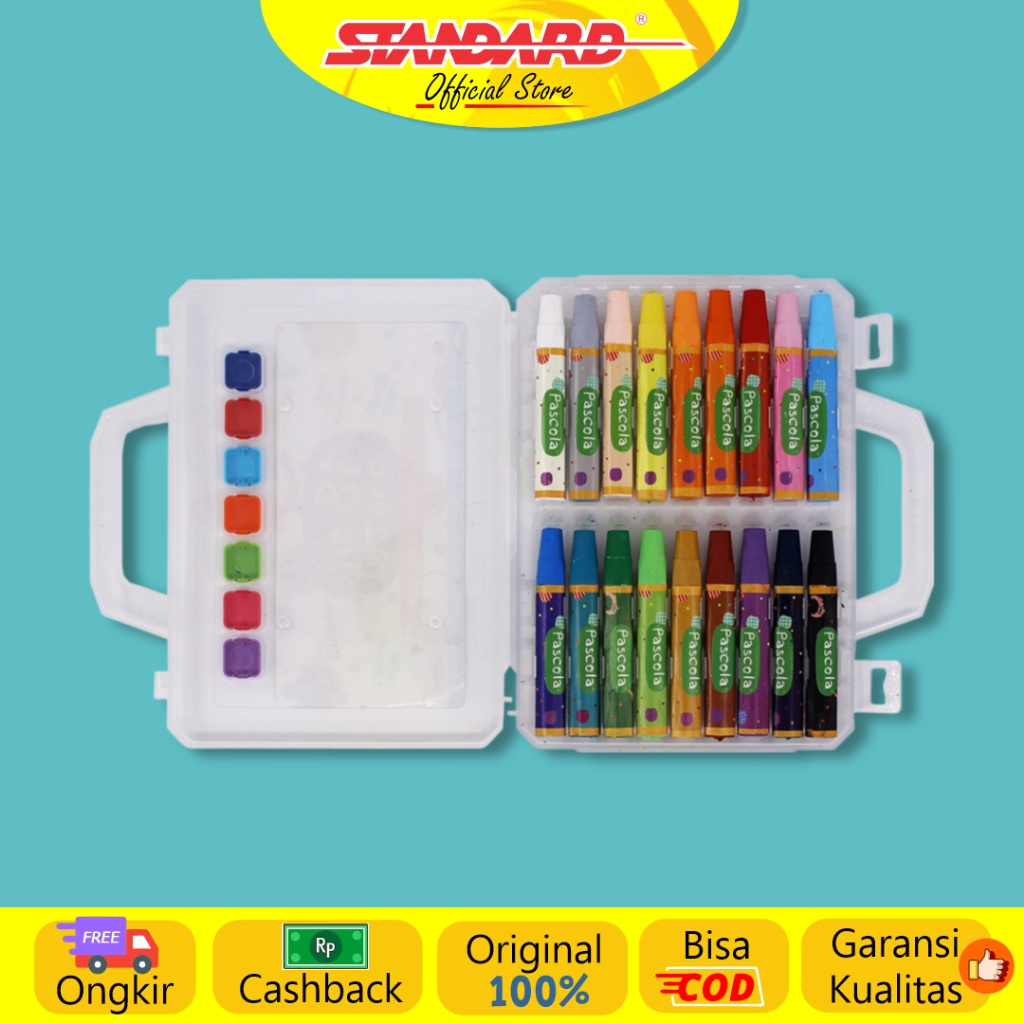 Standard - Pascola Oil Pastel 18 / Set ( Crayon / Pewarna / Coloring ) (2)