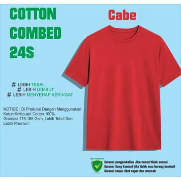 Kaos Polos Katun KNITTO Combed 24 Big Size ( Asli Katun 24s Bergaransi )