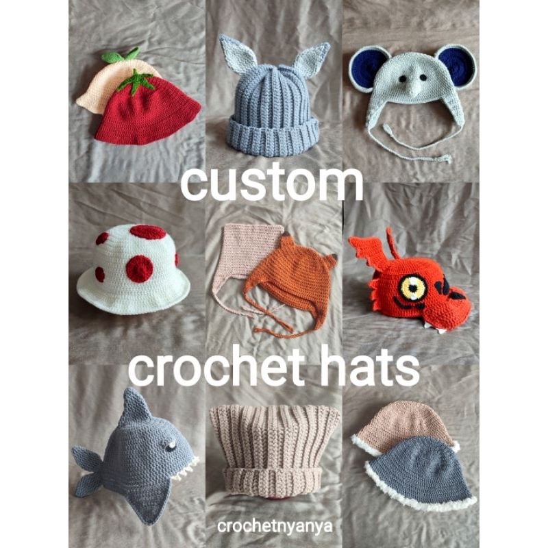 Jual crochetnyanya - Pre Order Custom Crochet Bucket Hat / Beanie ...