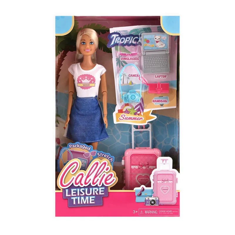 Jual Callie Leisure Time Kids Doll With Suitcase Playset | Shopee Indonesia