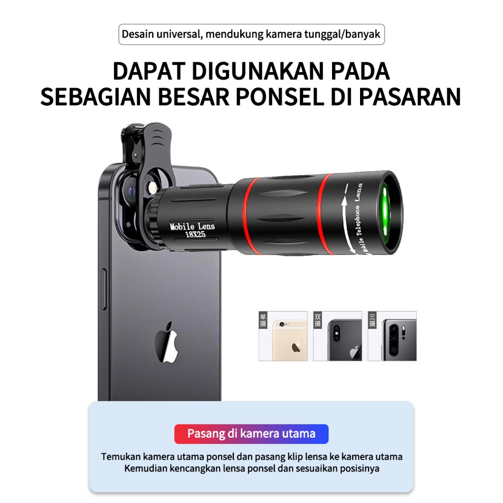 Jual Lensa Apexel 18x25 Lensa Zoom Kamera HP Apexel 28x Zoom Lensa Tele ...