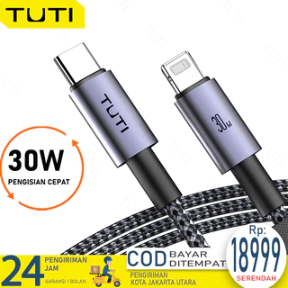 Tuti Kabel Data Fast Charging Type C To Lightning Kabel Pengisi Daya Pd 30W 1.8M