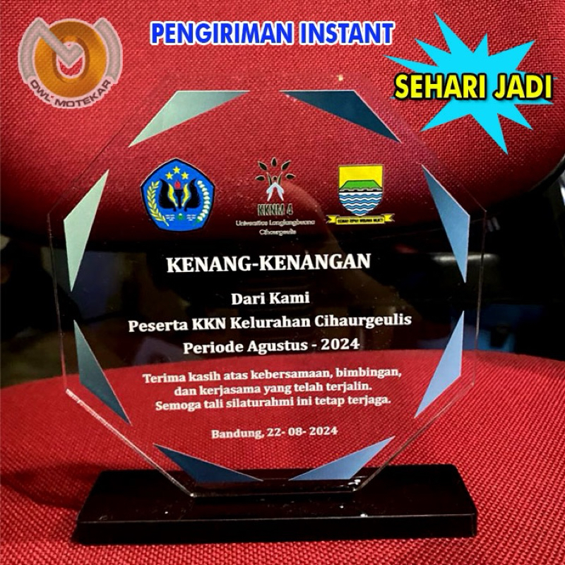 Jual Plakat Akrilik KKN / PPL / PKL SEHARI JADI CUSTOM / Cinderamata ...