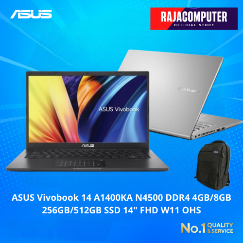 ASUS Vivobook 14 A1400KA N4500 DDR4 4GB/8GB 256GB/512GB SSD 14