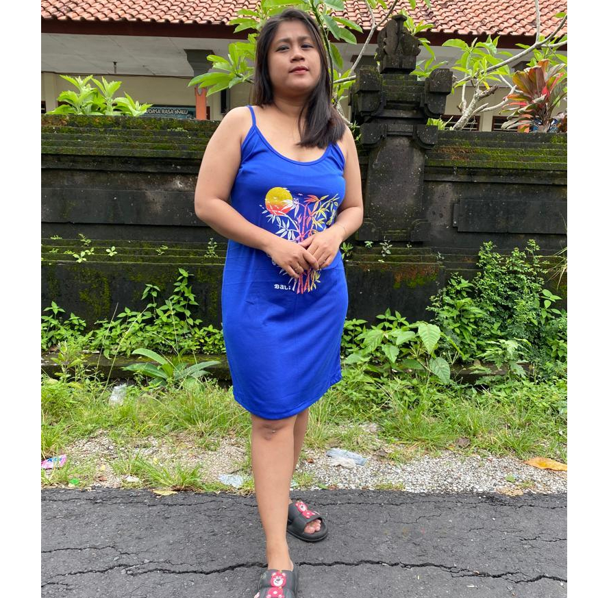 Jual dress midi daster bambu oleh oleh bali | Shopee Indonesia