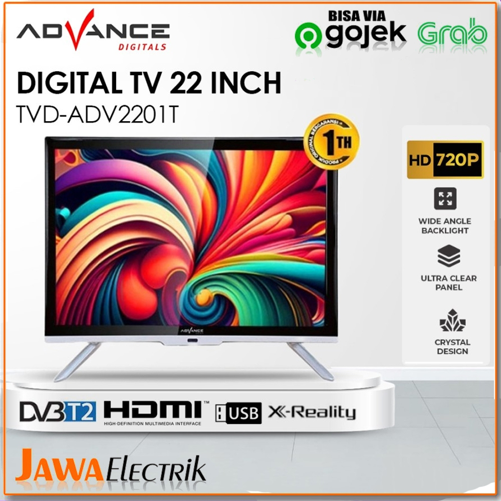 Jual TV LED Digital Advance ADV-2201T TV HD 22 inch FULL HD TV FREE ...