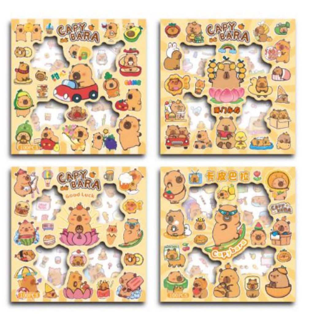 Jual Sticker Lucu Gambar Hewan Capybara Capy Bara Stiker Nono Momo Lucu ...