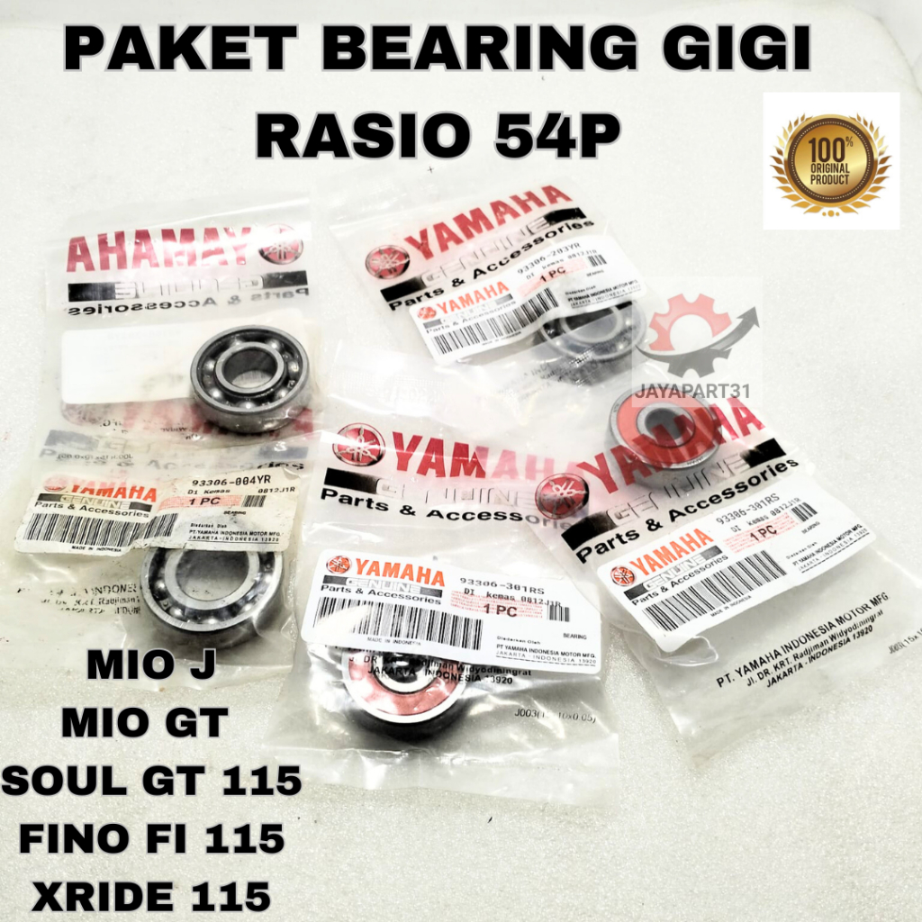 Jual PAKET BEARING GIGI RASIO YAMAHA 54P ASLI ORIGINAL MIO J, MIO GT ...
