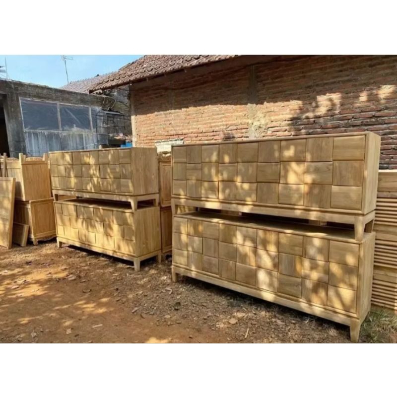 Jual Buffet bufet credenza meja tv kayu jati balok lego bata perhutani ...
