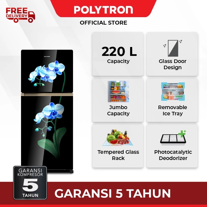 Jual Kulkas POLYTRON Belleza 2 pintu 220 liter PRW 23MO | Shopee Indonesia