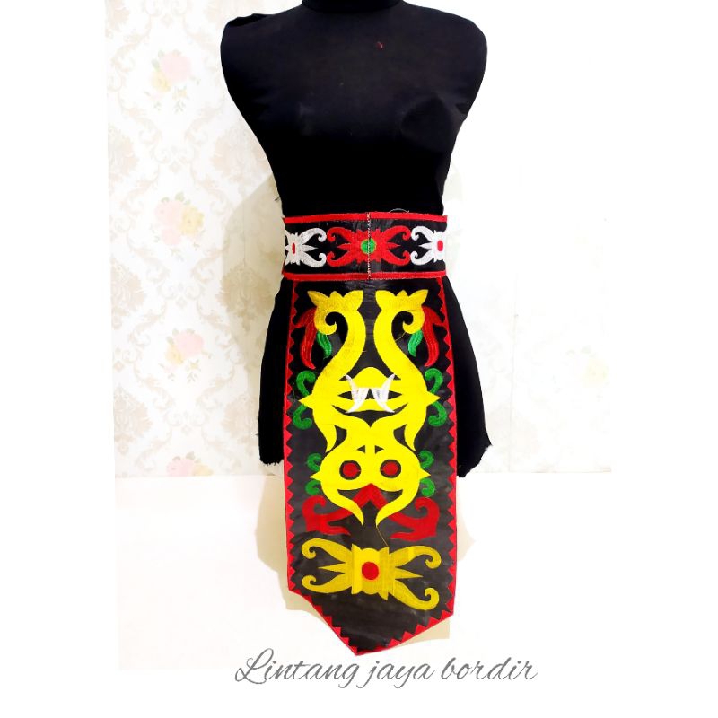 Jual sabuk lidah dayak tanduk bordir ada dayak kalimantan | Shopee ...
