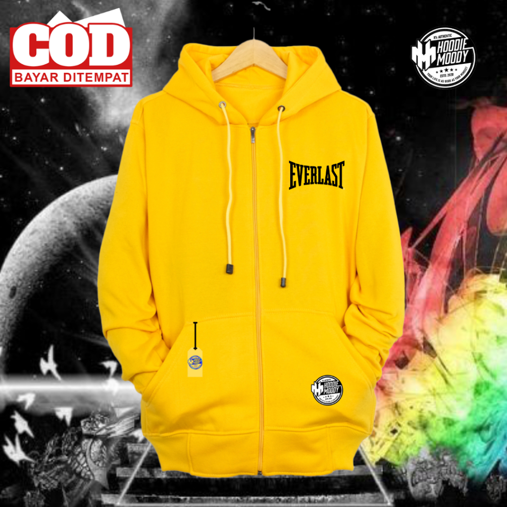 hoodie moody Sweater Hoodie Distro Pria Original Everlast cowok cewek Bahan  Fleece tebal wanita hijau mint