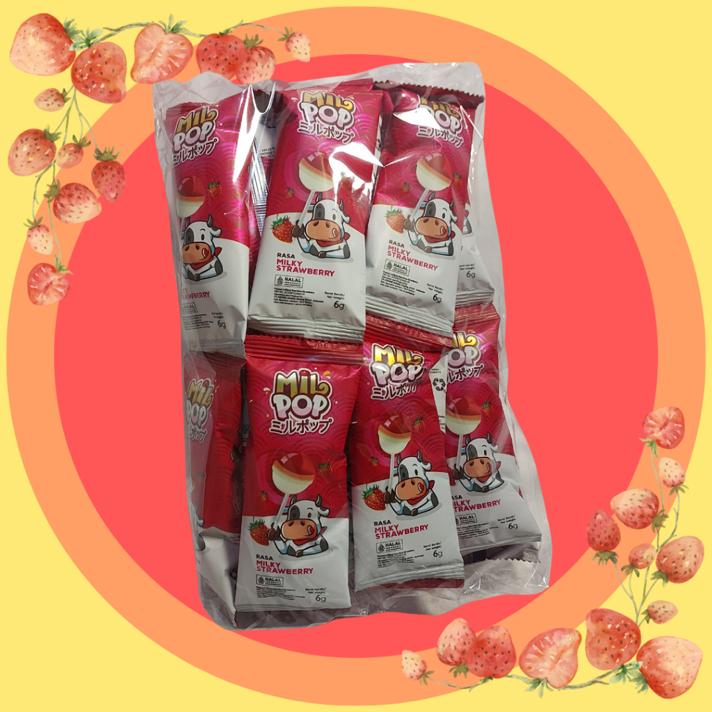 Jual MILPOP PERMEN LOLIPOP KEMASAN PACK ISI 30 PCS ANEKA RASA, PERMEN ...
