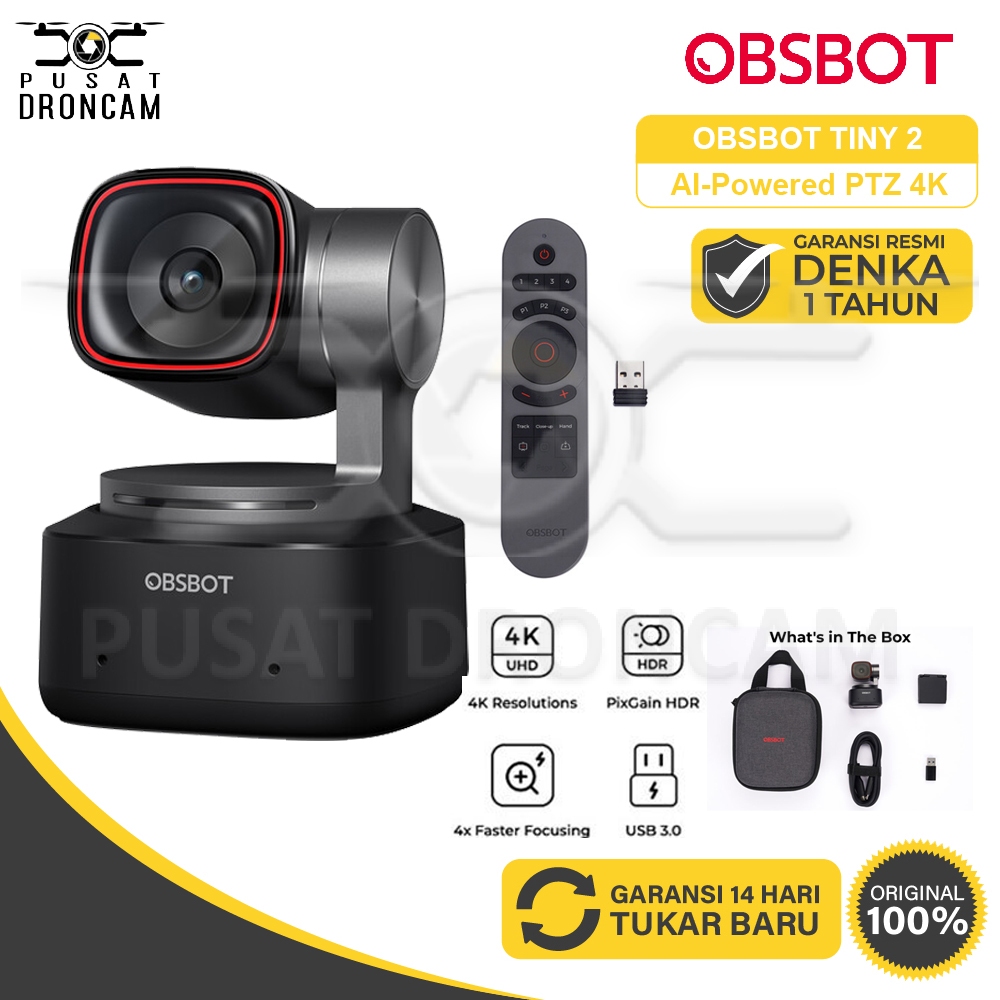 Jual Obsbot Tiny 2 AI-Powered PTZ 4K Webcam Portable Web Cam Live ...