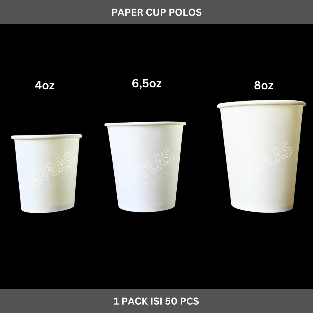 Jual Paper Cup Polos / Paper Cup Kopi 4Oz 6,5Oz 8Oz Tahan Panas ...