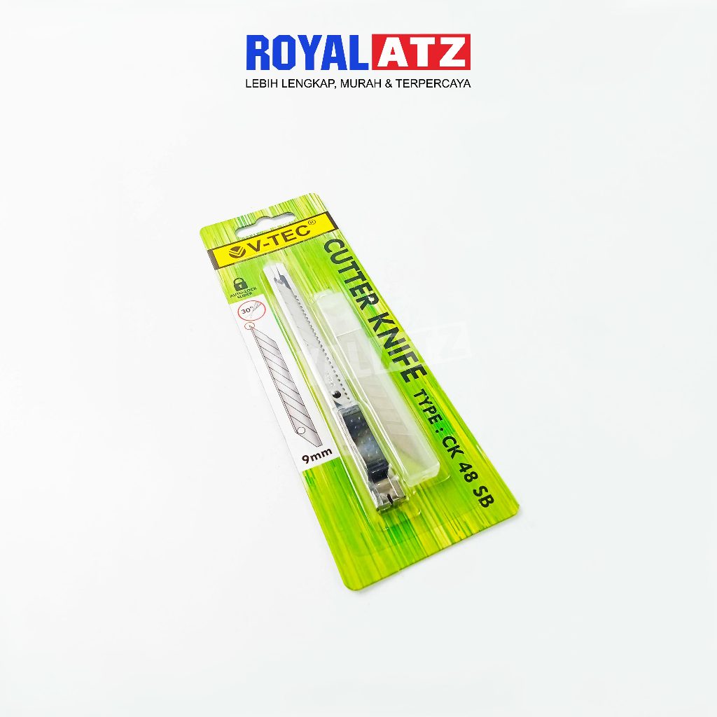 Jual V-TEC Pen Cutter / Cutter Knife Type CK 48 SB 30 Derajat | Shopee ...