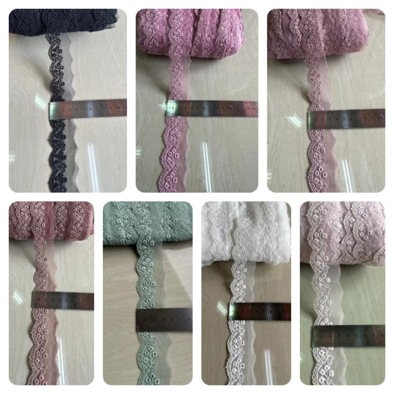 Jual renda tile cantik harga permeter varian warna | Shopee Indonesia