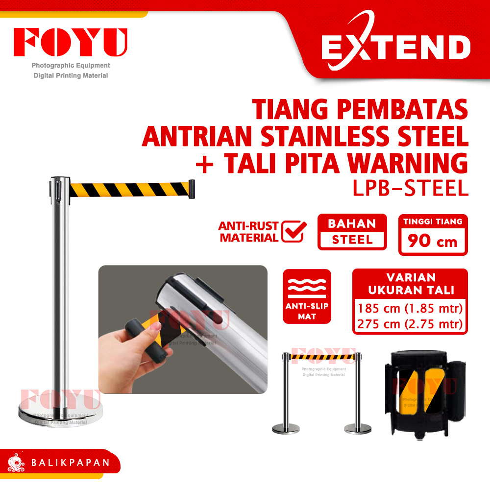 Jual Tiang Pembatas Antrian Antrean Pita Stainless Steel Queue Motif ...