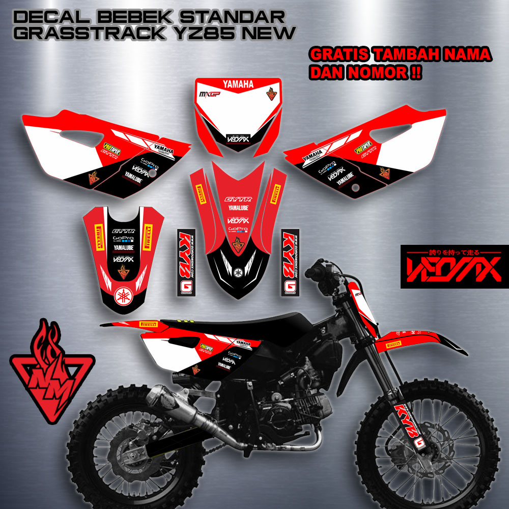 Jual Decal Bebek Standar Grasstrack Gtx Yz New Gratis Custom Nama Dan Nomor Shopee Indonesia