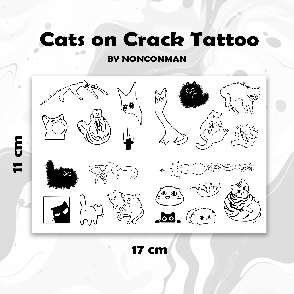 Jual Fruit Ink Cute Cats Temporary Tattoo Tato temporer Kucing Lucu