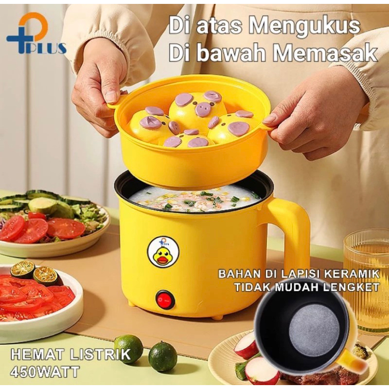 Jual Pplus Panci Listrik Serbaguna Hemat Listrik 450 Wat Anti Lengket Elektrik Cooker 1534