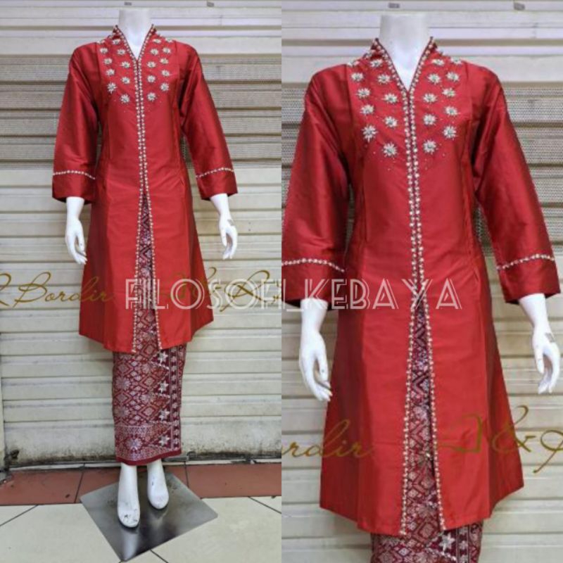 Jual COD-SETELAN KEBAYA KURUNG TAFFETA DAN ROK SONGKET BORDIR // KEBAYA ...