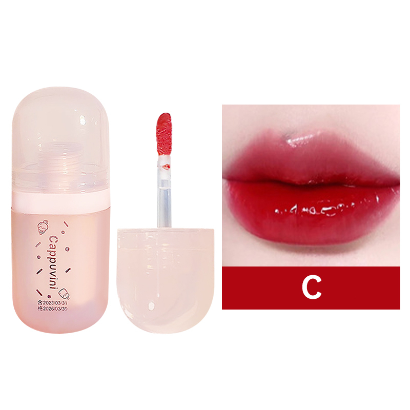 Jual Cod Ready Cappuvini Lip Gloss Iced Tea Jelly Tint Lipstik Glossy Water Mirror Lip Glaze