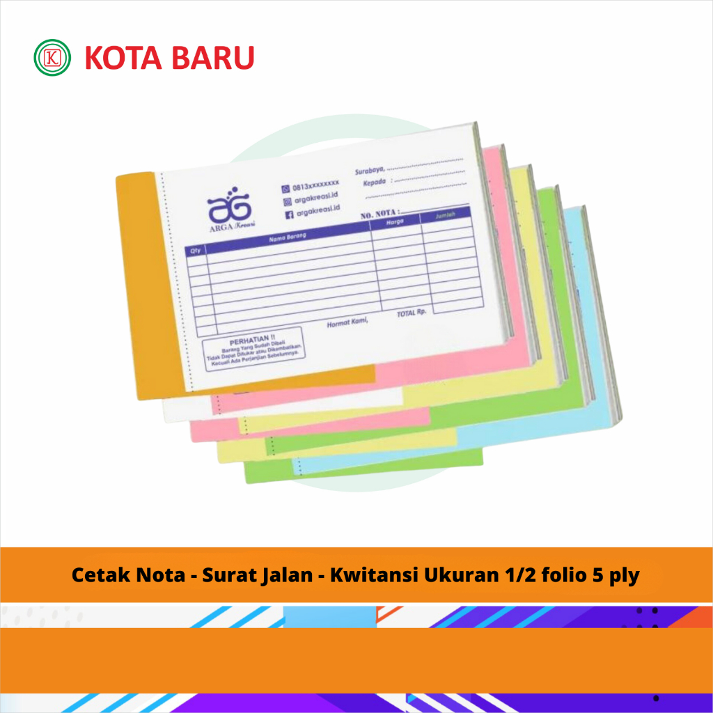 Jual Cetak Nota Surat Jalan Kwitansi Ukuran 12 Folio 5 Ply Shopee Indonesia 6442