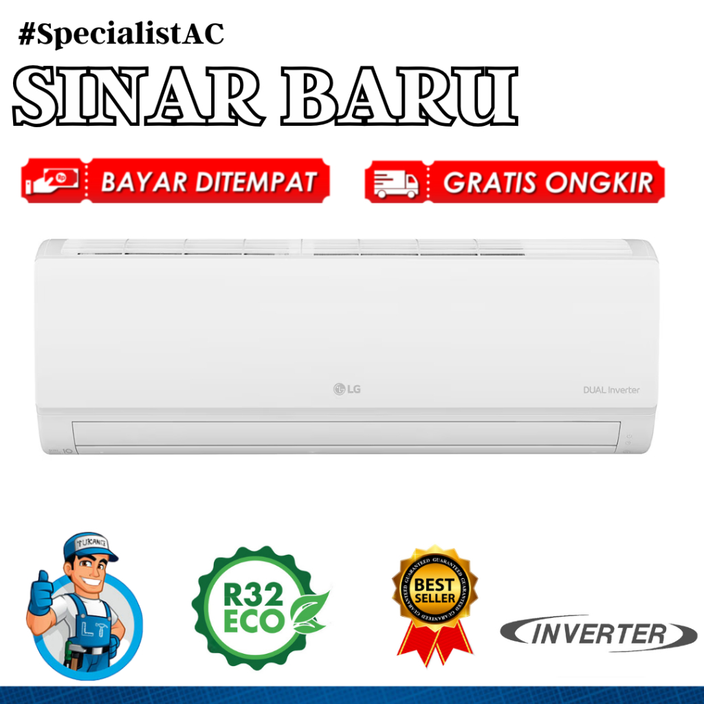 Jual Ac Lg Pk T Ev Dualcool With Watt Control Inverter Pasang Shopee Indonesia