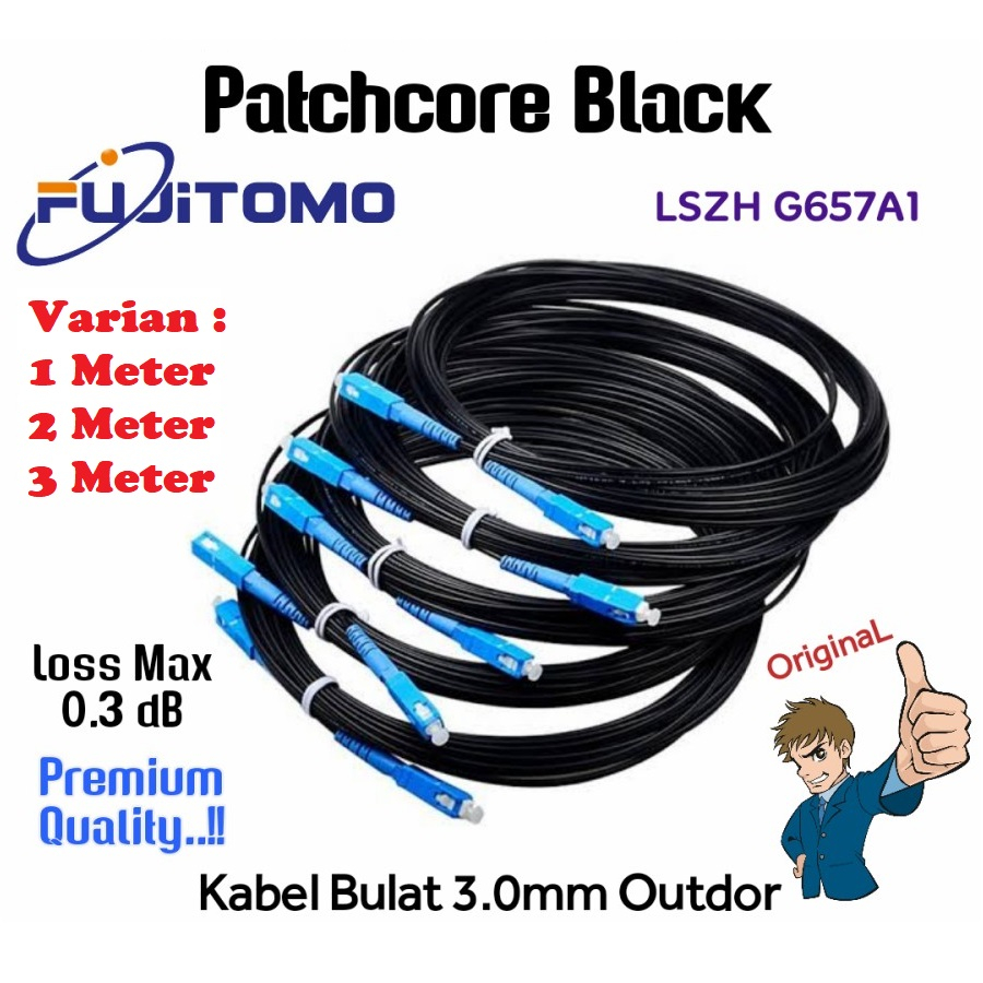 Jual Patchcore Fiber Optic Black Fujitomo 3mm [ Premium Quality ...