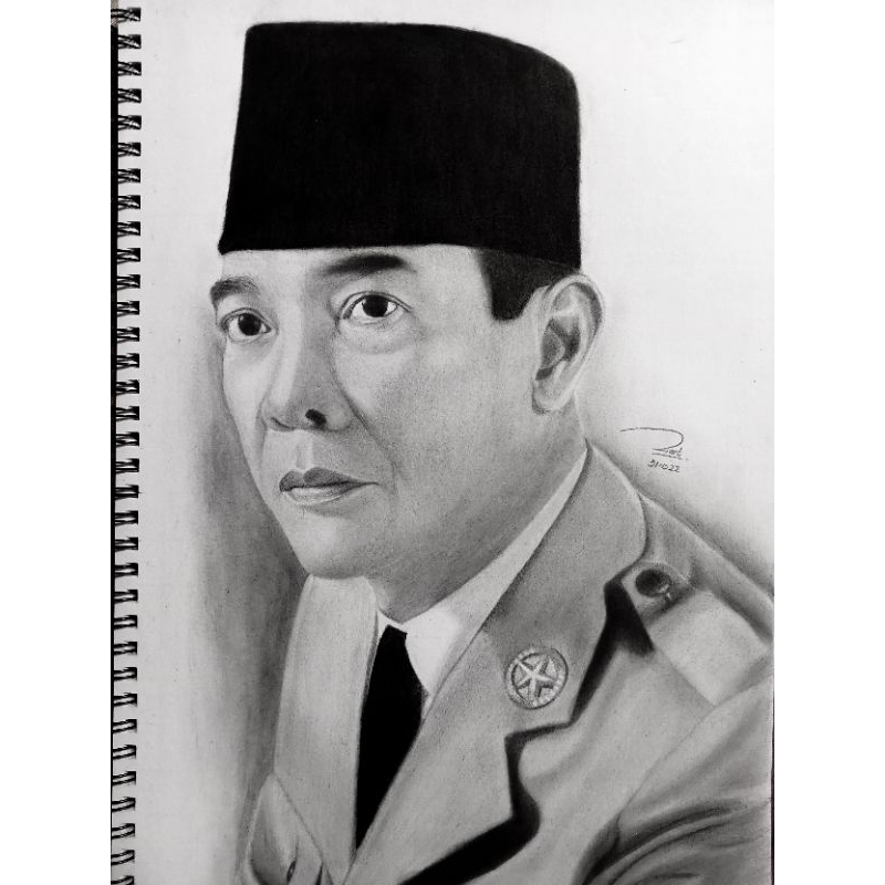 Jual Lukisan Pensil Pahlawan Lukisan Tangan Hiasan Dinding Lukis Foto