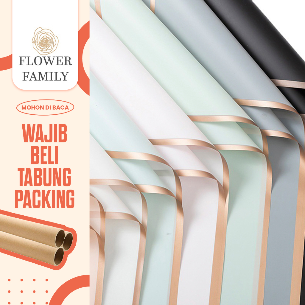 Jual Flower Family - [20 LEMBAR] Flower Wrapping Paper LIST GOLD ...