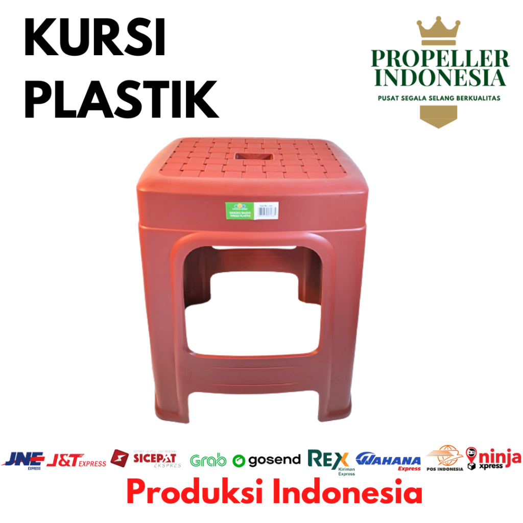 Jual Kursi Bakso Tinggi Plastik Tebal Bangku Bakso Kotak Premium Merah