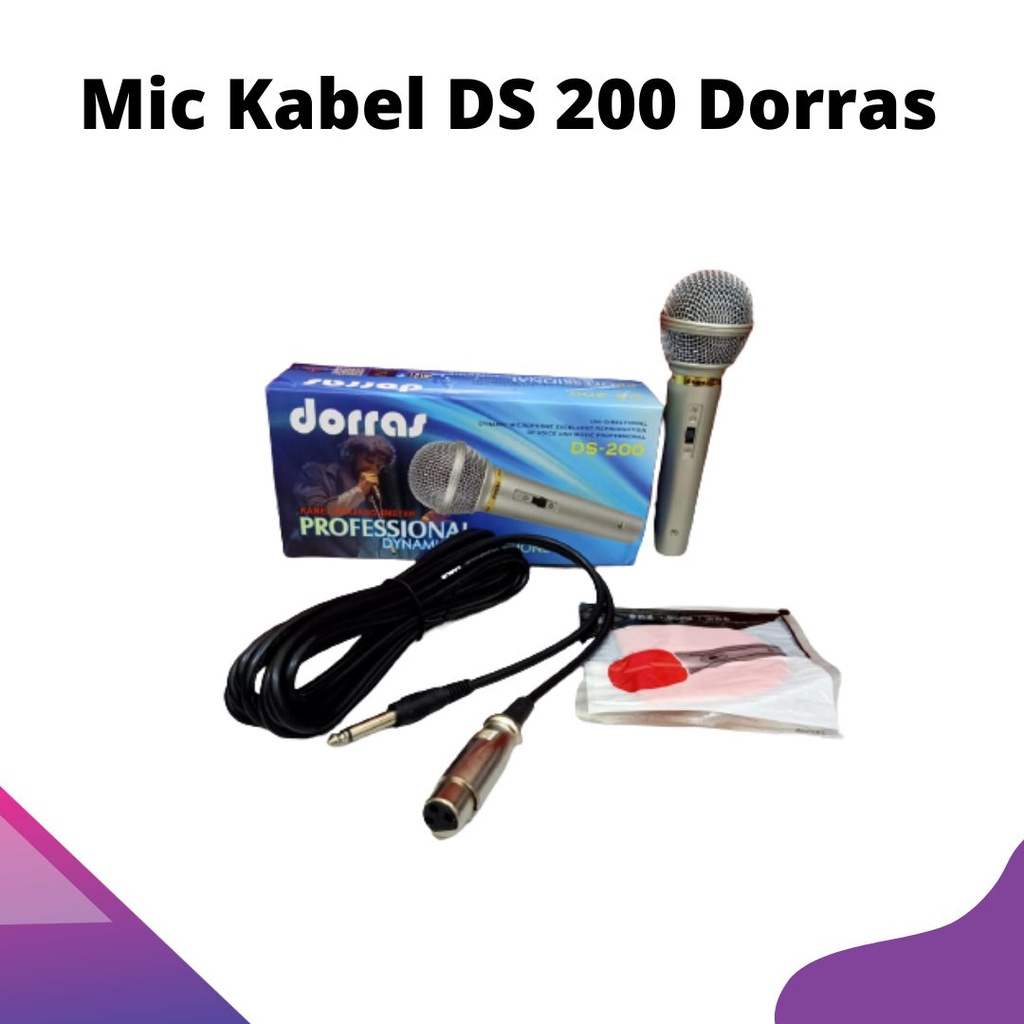 Jual Mic DORRAS DS 200 Dinamic Microphone Kabel 5 Meter Suara Jernih ...