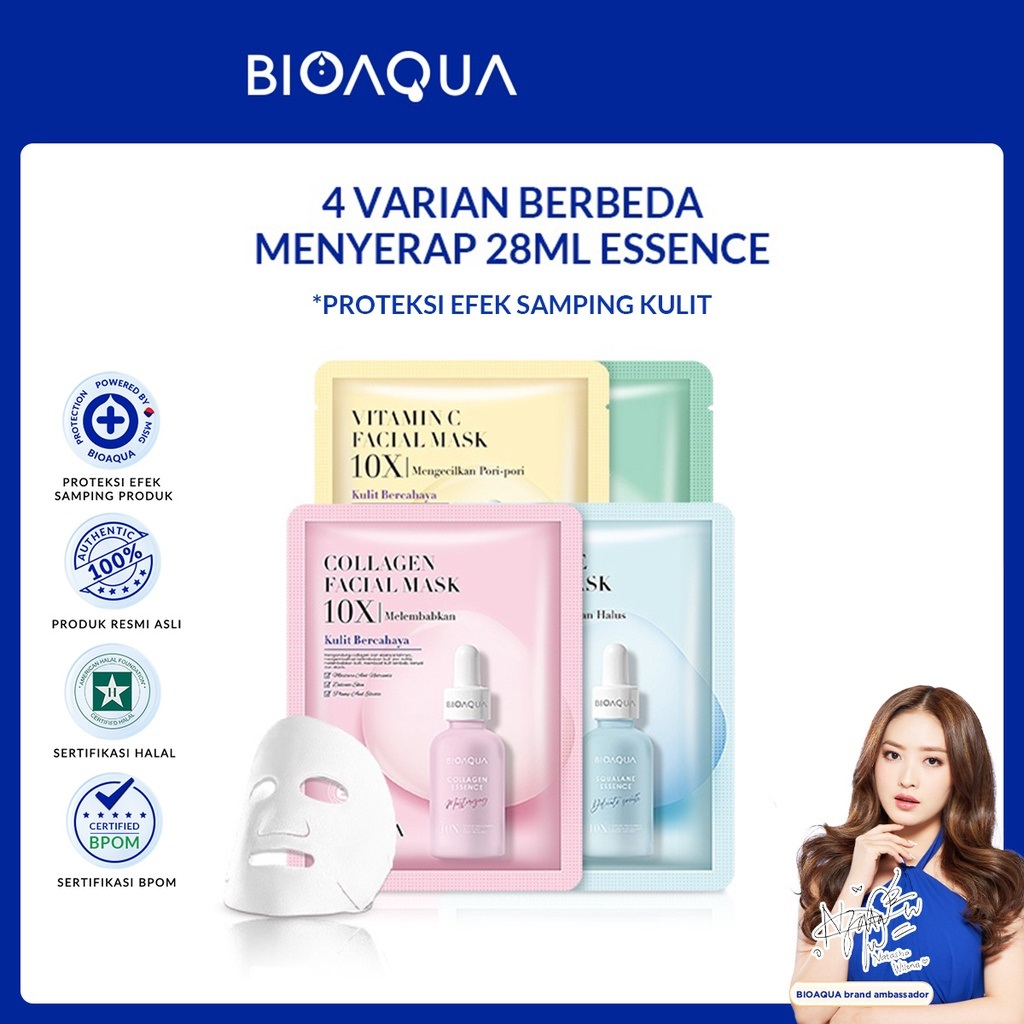 Jual BIOAQUA Sheet mask 10X / Floral The Effect masker wajah Whitening