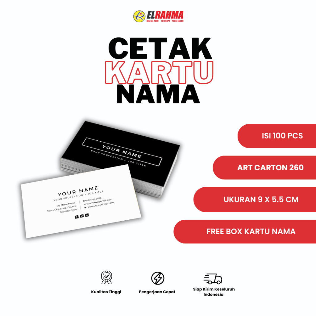 Jual Cetak Kartu Nama Pcs Box Kartu Nama Pribadi Business Card Shopee Indonesia