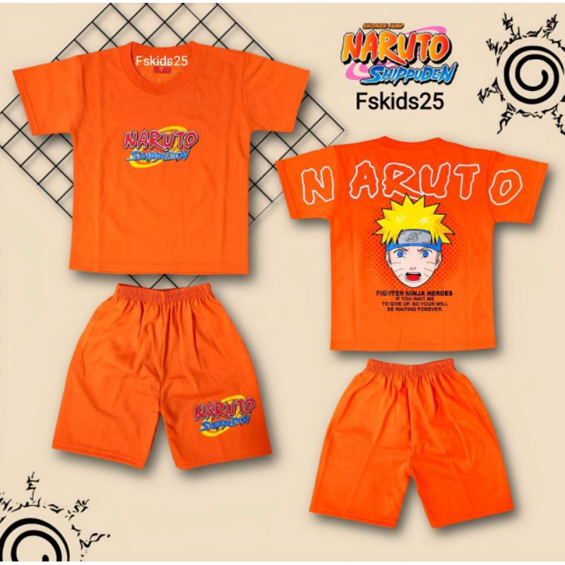 Jual TERMURAH, BAJU NARUTO ANAK LAKI LAKI / SETELAN BAJU KOSTUM NARUTO