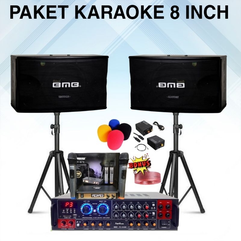 Jual Paket Sound System 2 Speaker Bmb 8 Inch Paket Karaoke Bmb Paketan