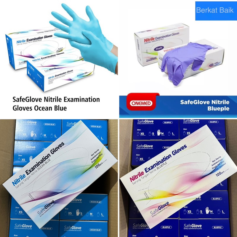 Jual ONEMED Handscoon Gloves / Sarung Tangan Nitrile Exam SafeGlove