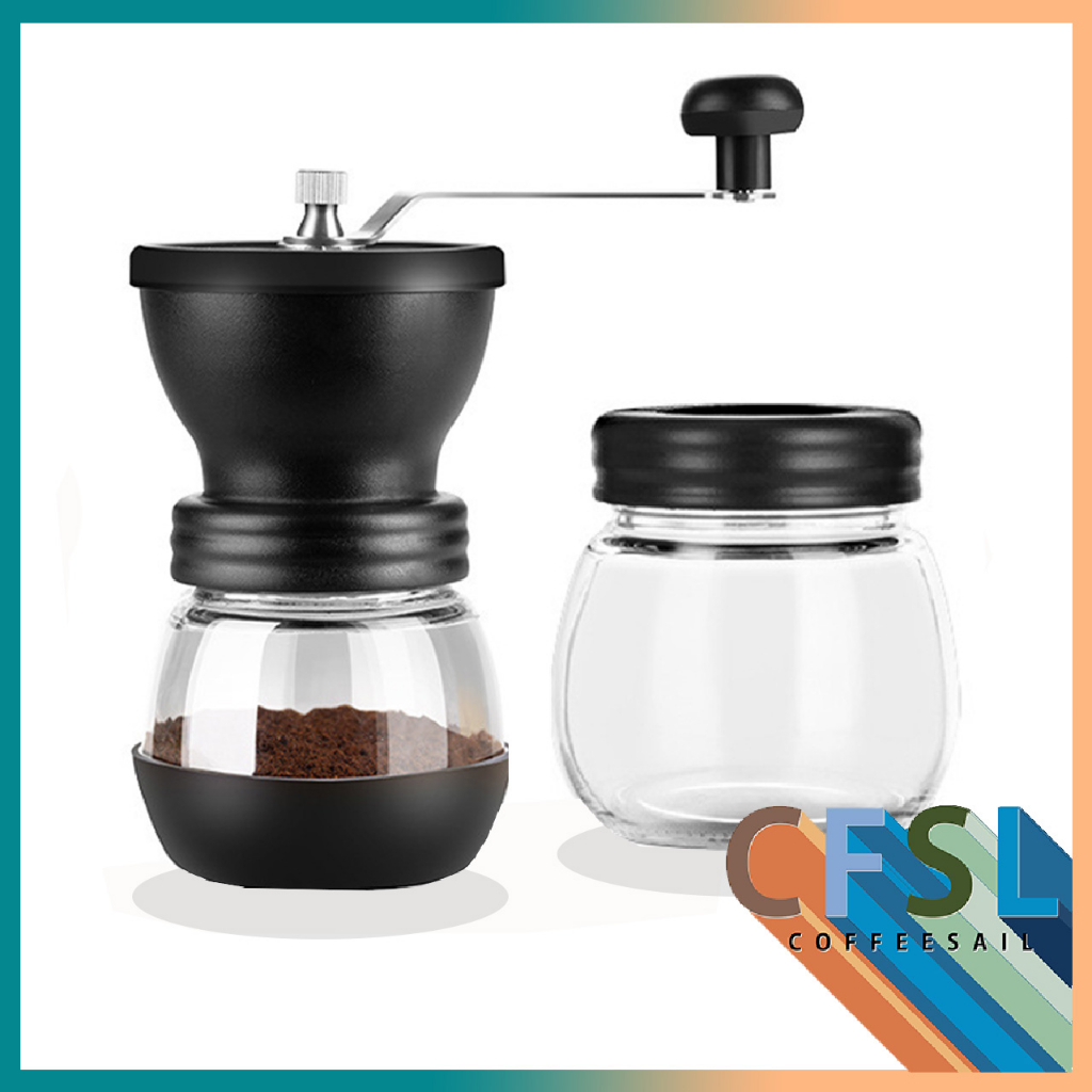 Jual PENGGILING KOPI MANUAL COFFEE GRINDER GATER GLASS PENGGILING
