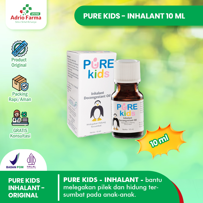 Jual PURE KIDS - INHALANT DECONGESTAN OIL Botol @ 10 ml - Melegakan ...