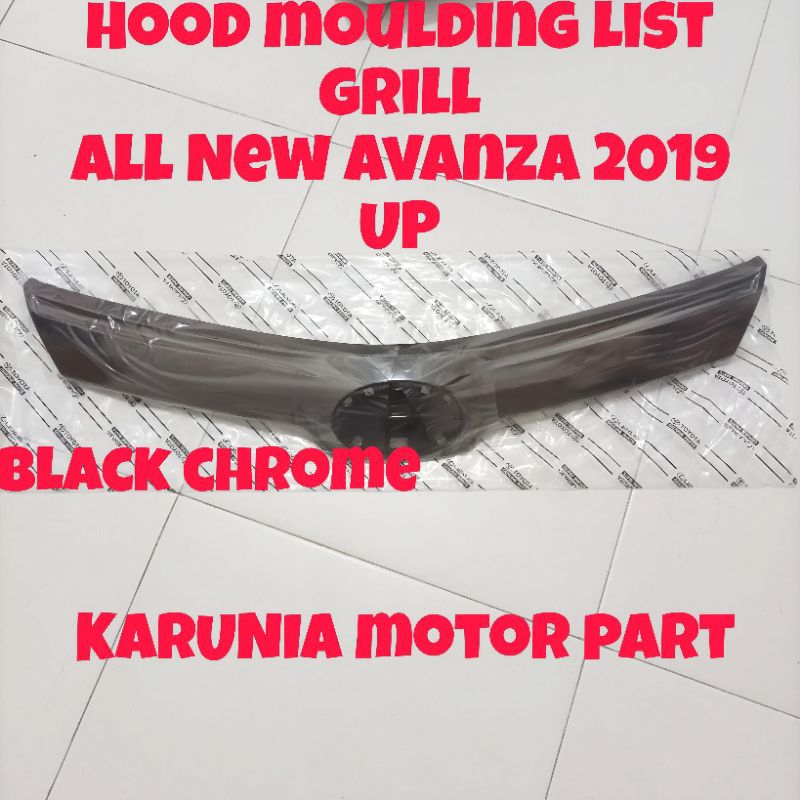 Jual Hood Moulding List Grill List Kap Mesin All New Avanza Veloz Xenia Black Chrome Up