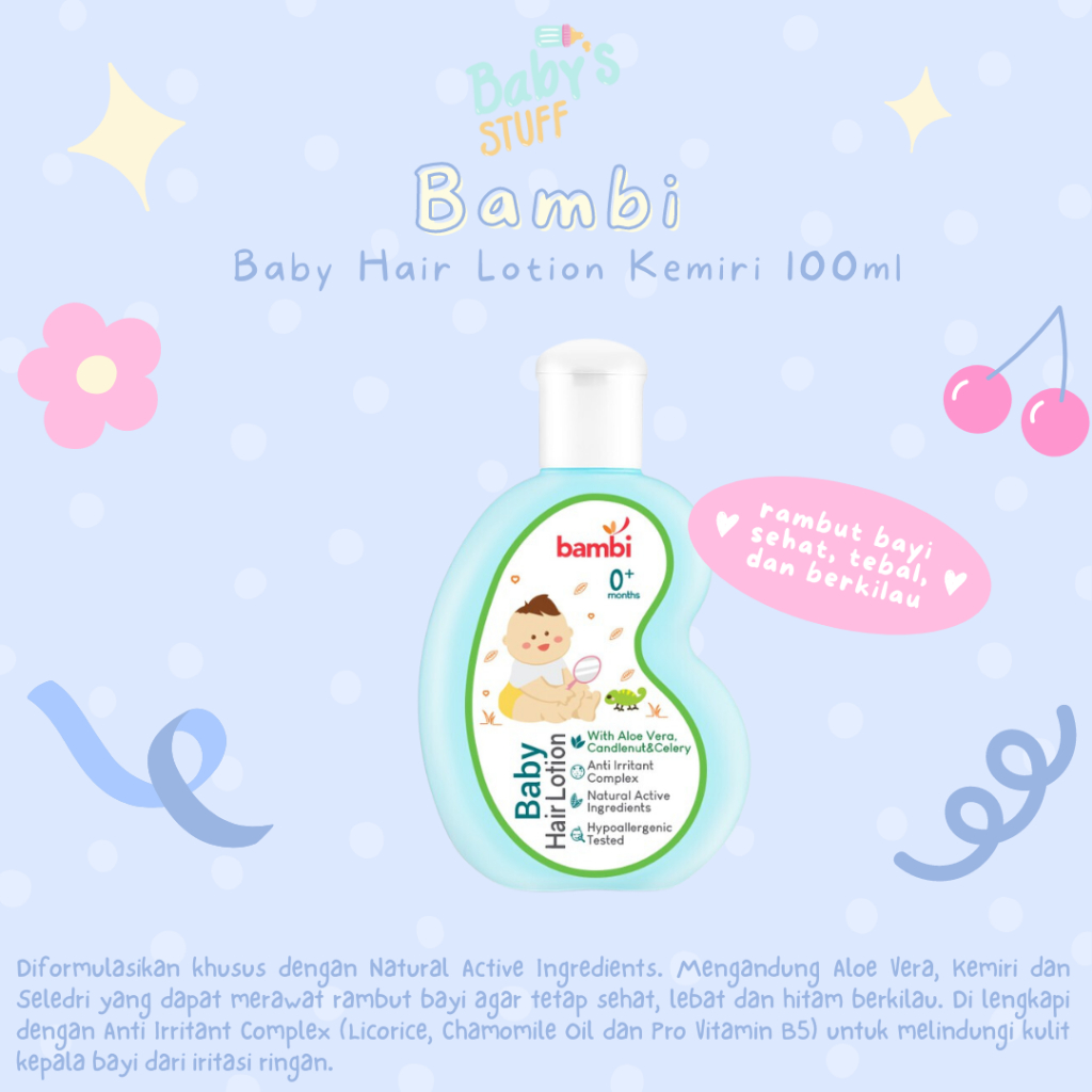 Jual Bambi Baby Hair Lotion With Kemiri - 100mL | Candlenut Oil ...