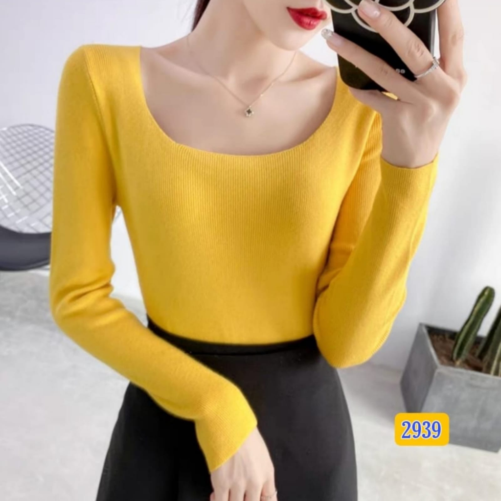 Jual Blouse Panjang Rajut Polos Warna 2939 / Blus Import / Baju Rajut
