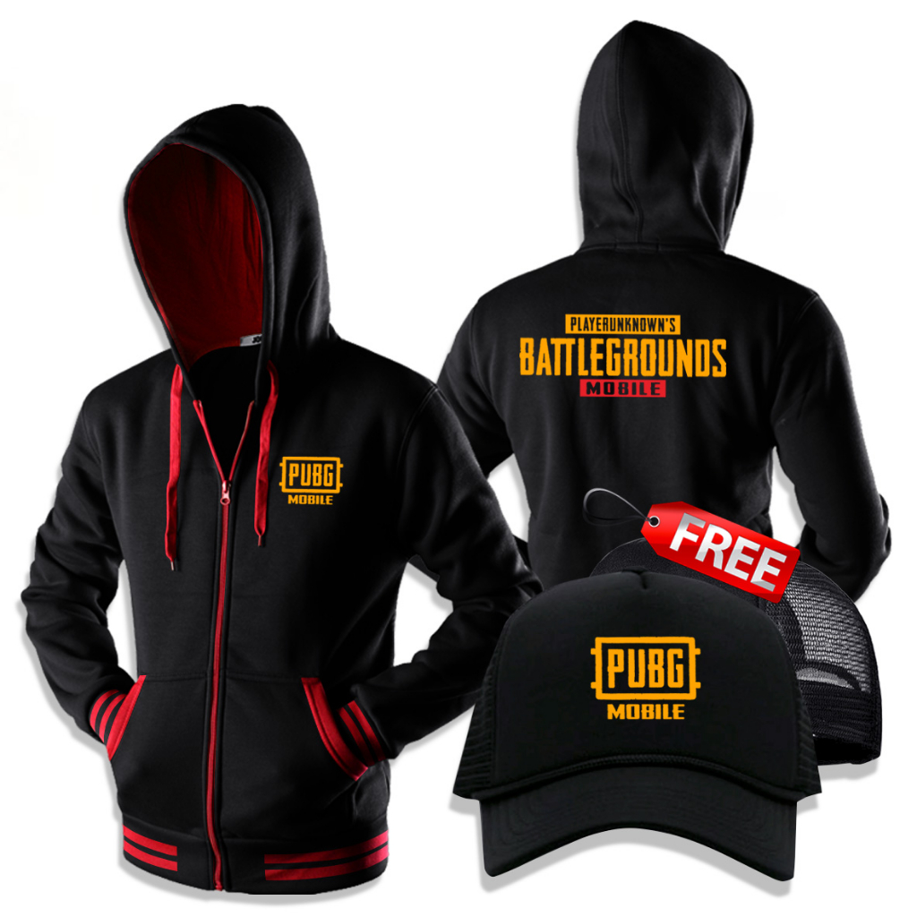 Jaket Zip Hoodie Gaming Pubg Mobile All Size S M L XL XXL