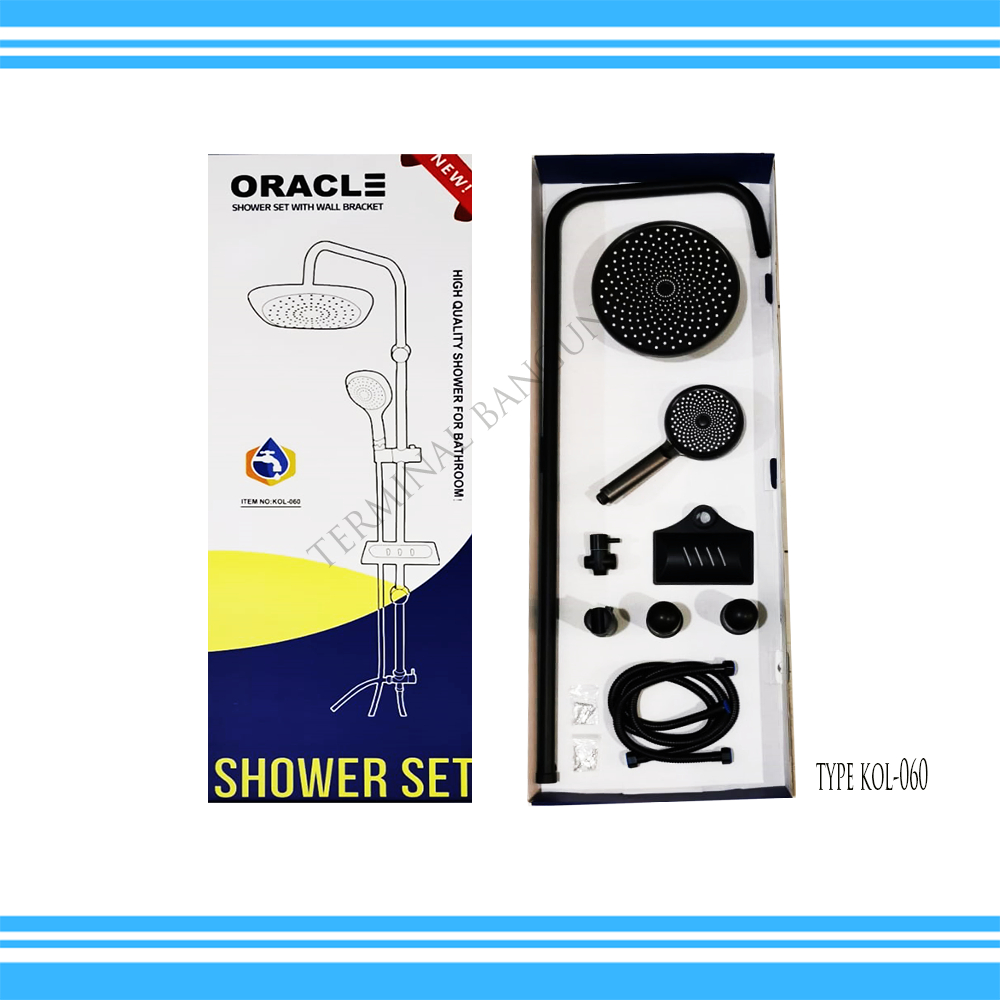 Jual ID SHOWER TIANG ORACLE CHROME HITAM SHOWER KAMAR MANDI FULL SET ...