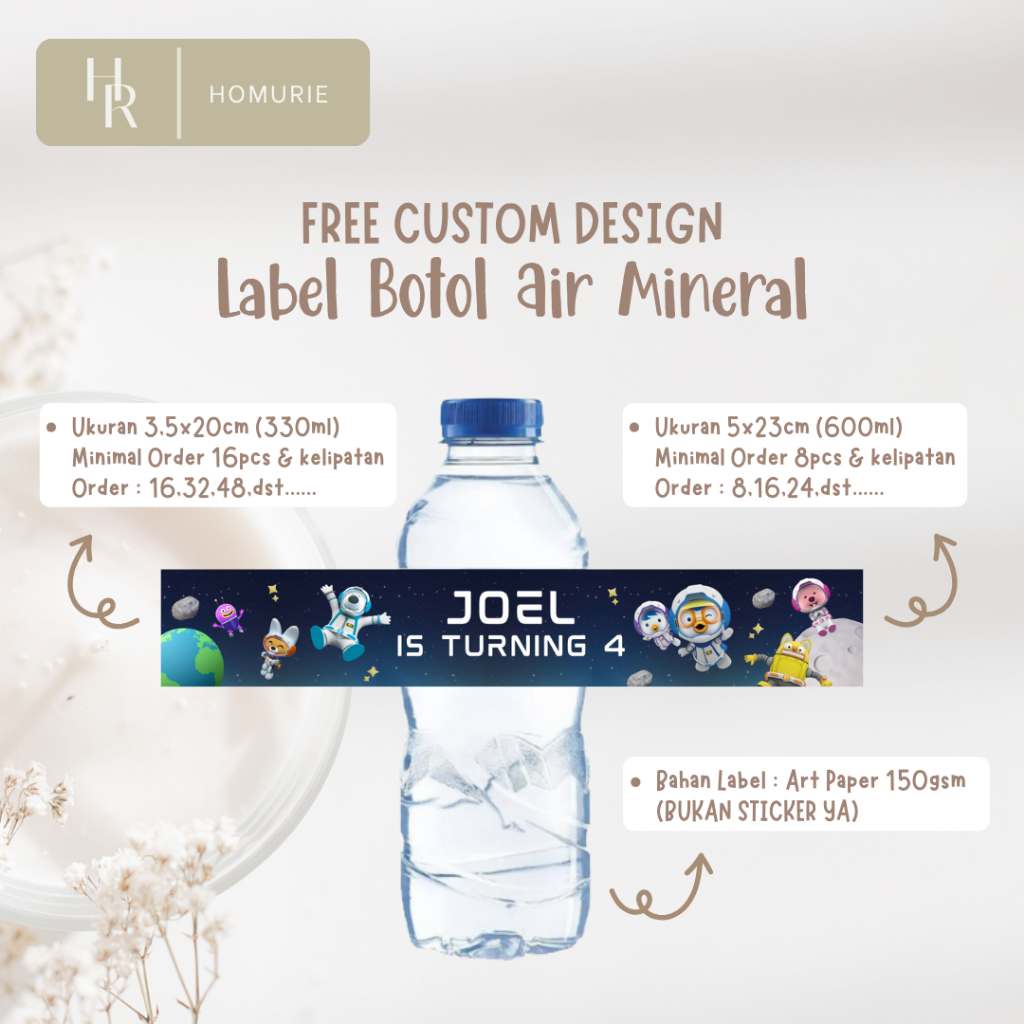 Jual Custom Label Botol Aqua / Custom Label Air Mineral / Paper Belt ...